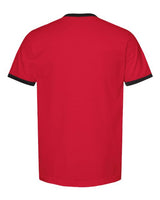 Pretreated Tultex 246 Unisex Fine Jersey Ringer T-Shirt - Red/ Black - Back