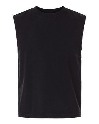 Pretreated American Apparel 207GD Unisex Heavyweight Cotton Garment-Dyed Boxy Muscle Tee - True Black