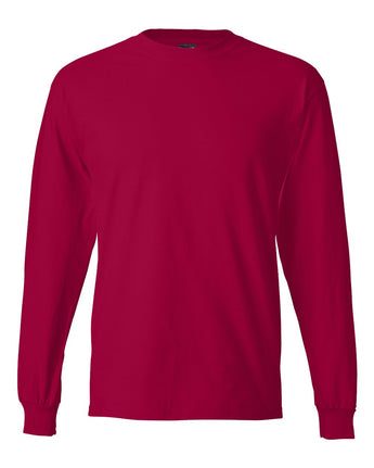 Pretreated Hanes 5186 Unisex Beefy-T Long Sleeve T-Shirt - Deep Red