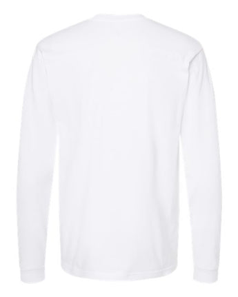 Pretreated Tultex 291 Unisex Heavyweight Jersey Long Sleeve T-Shirt - White - Back