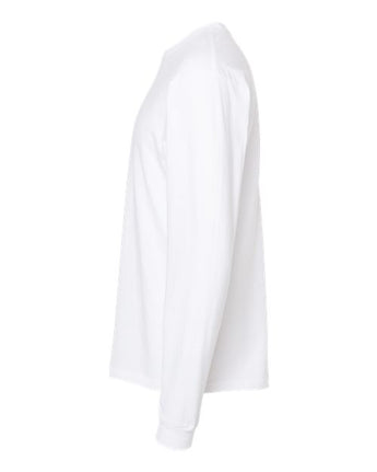Pretreated Tultex 291 Unisex Heavyweight Jersey Long Sleeve T-Shirt - White - Side