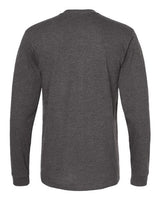 Pretreated Tultex 291 Unisex Heavyweight Jersey Long Sleeve T-Shirt - Heather Charcoal - Back