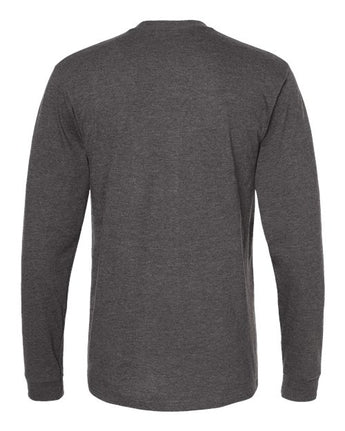 Pretreated Tultex 291 Unisex Heavyweight Jersey Long Sleeve T-Shirt - Heather Charcoal - Back