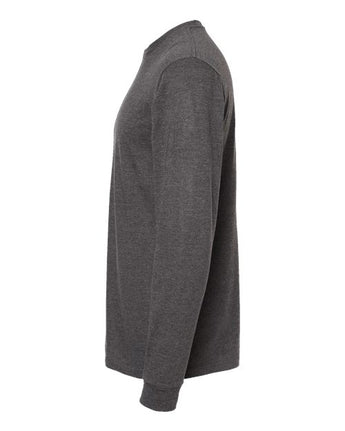 Pretreated Tultex 291 Unisex Heavyweight Jersey Long Sleeve T-Shirt - Heather Charcoal - Side