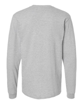 Pretreated Tultex 291 Unisex Heavyweight Jersey Long Sleeve T-Shirt - Heather Grey - Back