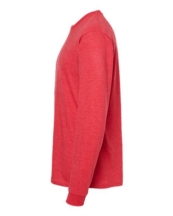Pretreated Tultex 291 Unisex Heavyweight Jersey Long Sleeve T-Shirt - Heather Red - Side