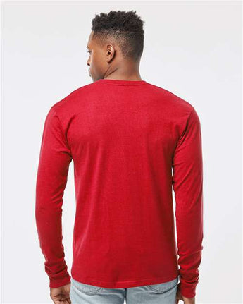 Pretreated Tultex 291 Unisex Heavyweight Jersey Long Sleeve T-Shirt - Red - On Model - Back