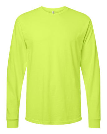 Pretreated Tultex 291 Unisex Heavyweight Jersey Long Sleeve T-Shirt - Safety Green