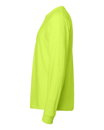 Pretreated Tultex 291 Unisex Heavyweight Jersey Long Sleeve T-Shirt - Safety Green - Side