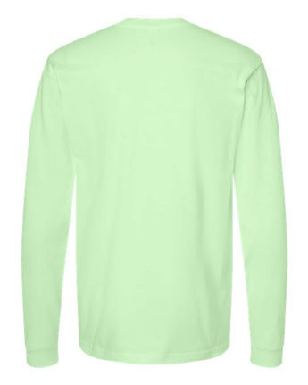 Pretreated Tultex 291 Unisex Heavyweight Jersey Long Sleeve T-Shirt - Neo Mint - Back