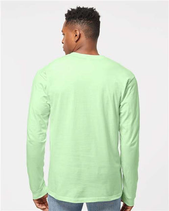 Pretreated Tultex 291 Unisex Heavyweight Jersey Long Sleeve T-Shirt - Neo Mint - On Model - Back