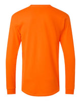 Pretreated Tultex 291 Unisex Heavyweight Jersey Long Sleeve T-Shirt - Safety Orange - Back