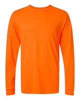 Pretreated Tultex 291 Unisex Heavyweight Jersey Long Sleeve T-Shirt - Safety Orange