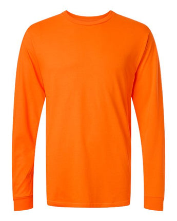 Pretreated Tultex 291 Unisex Heavyweight Jersey Long Sleeve T-Shirt - Safety Orange
