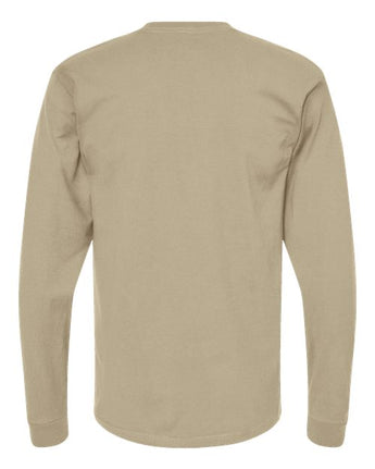 Pretreated Tultex 291 Unisex Heavyweight Jersey Long Sleeve T-Shirt - Sand - Back