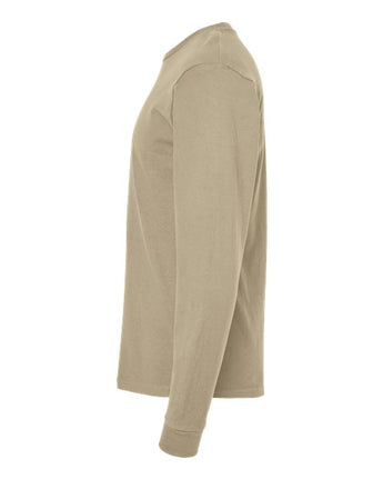 Pretreated Tultex 291 Unisex Heavyweight Jersey Long Sleeve T-Shirt - Sand - Side
