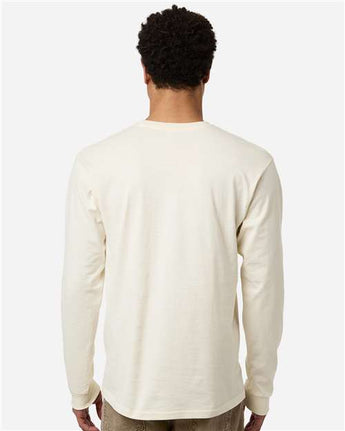 Pretreated Tultex 291 Unisex Heavyweight Jersey Long Sleeve T-Shirt - Natural - On Model - Back