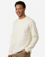 Pretreated Tultex 291 Unisex Heavyweight Jersey Long Sleeve T-Shirt - Natural - On Model - Side