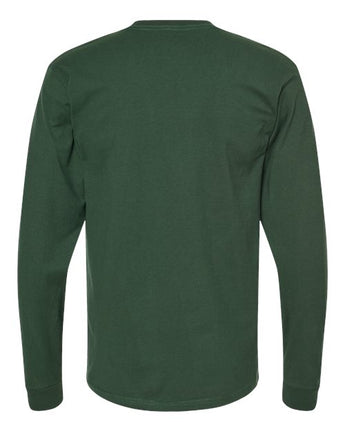 Pretreated Tultex 291 Unisex Heavyweight Jersey Long Sleeve T-Shirt - Hunter Green - Back