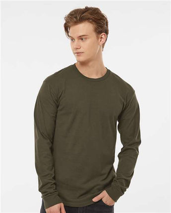 Pretreated Tultex 291 Unisex Heavyweight Jersey Long Sleeve T-Shirt - Grape Leaf - On Model