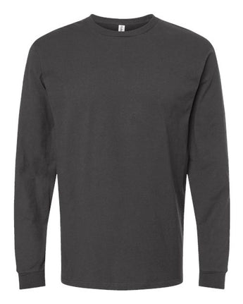 Pretreated Tultex 291 Unisex Heavyweight Jersey Long Sleeve T-Shirt - Charcoal