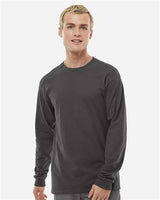 Pretreated Tultex 291 Unisex Heavyweight Jersey Long Sleeve T-Shirt - Charcoal - On Model