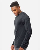 Pretreated Tultex 291 Unisex Heavyweight Jersey Long Sleeve T-Shirt - Heather Graphite - On Model - Side