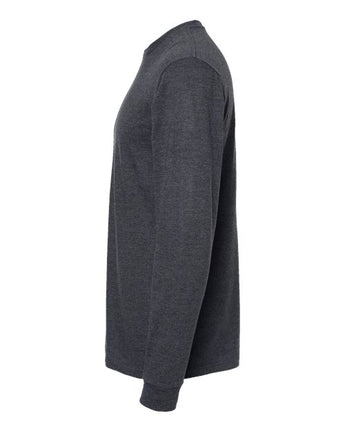 Pretreated Tultex 291 Unisex Heavyweight Jersey Long Sleeve T-Shirt - Heather Graphite - Side