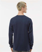 Pretreated Tultex 291 Unisex Heavyweight Jersey Long Sleeve T-Shirt - Navy - On Model - Back