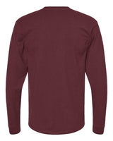 Pretreated Tultex 291 Unisex Heavyweight Jersey Long Sleeve T-Shirt - Burgundy - Back