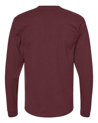 Pretreated Tultex 291 Unisex Heavyweight Jersey Long Sleeve T-Shirt - Burgundy - Back