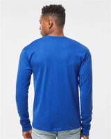Pretreated Tultex 291 Unisex Heavyweight Jersey Long Sleeve T-Shirt - Royal - On Model - Back