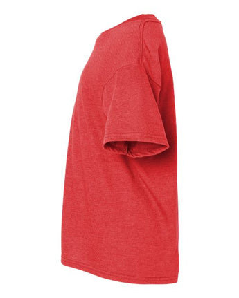 Pretreated Gildan 64000BCVC Softstyle CVC Youth T-Shirt - Red Mist - Side