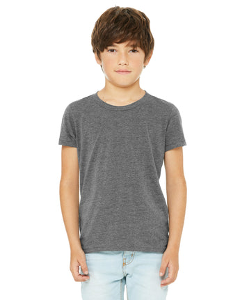 Pretreated BELLA+CANVAS 3001YCVC Youth Heather CVC Jersey Tee - Deep Heather