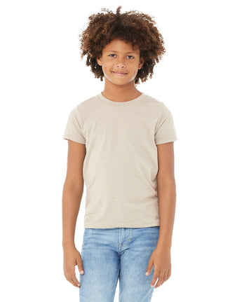 Pretreated BELLA+CANVAS 3001YCVC Youth Heather CVC Jersey Tee - Heather Dust