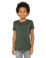 Pretreated BELLA+CANVAS 3001YCVC Youth Heather CVC Jersey Tee - Heather Forest