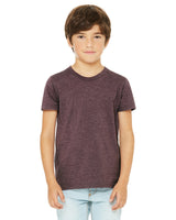 Pretreated BELLA+CANVAS 3001YCVC Youth Heather CVC Jersey Tee - Heather Maroon