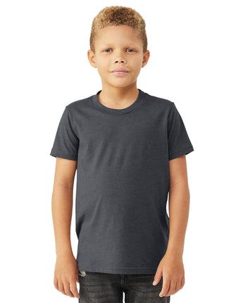 Pretreated BELLA+CANVAS 3001YCVC Youth Heather CVC Jersey Tee - Heather Midnight Navy