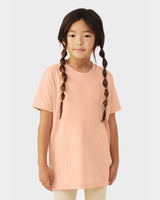 Pretreated BELLA+CANVAS 3001YCVC Youth Heather CVC Jersey Tee - Heather Peach