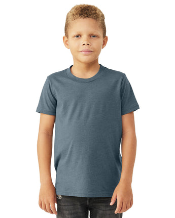 Pretreated BELLA+CANVAS 3001YCVC Youth Heather CVC Jersey Tee - Heather Slate