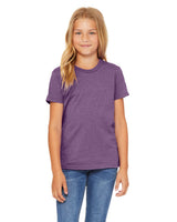 Pretreated BELLA+CANVAS 3001YCVC Youth Heather CVC Jersey Tee - Heather Team Purple