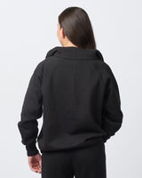 Pretreated Enza 31179 Ladies Boxy Half Zip Fleece - Black - Back