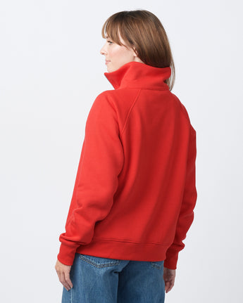 Pretreated Enza 31179 Ladies Boxy Half Zip Fleece - Red - Back