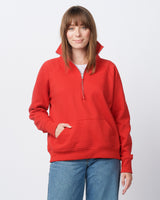 Pretreated Enza 31179 Ladies Boxy Half Zip Fleece - Red