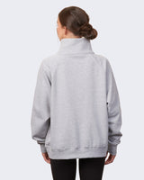 Pretreated Enza 31179 Ladies Boxy Half Zip Fleece - Athletic Heather - Back