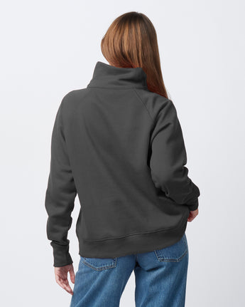 Pretreated Enza 31179 Ladies Boxy Half Zip Fleece - Asphalt - Back