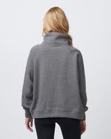 Pretreated Enza 31179 Ladies Boxy Half Zip Fleece - Dark Heather - Back