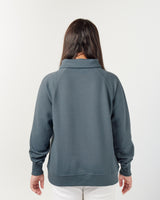 Pretreated Enza 31179 Ladies Boxy Half Zip Fleece - Storm - Back