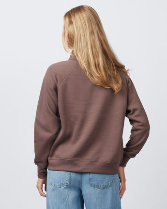 Pretreated Enza 31179 Ladies Boxy Half Zip Fleece - Java - Back