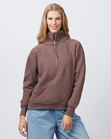 Pretreated Enza 31179 Ladies Boxy Half Zip Fleece - Java